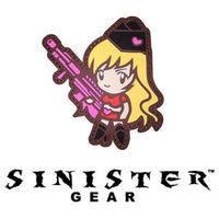Sinister Gear PVC Patch - Girl with Gun - Arid