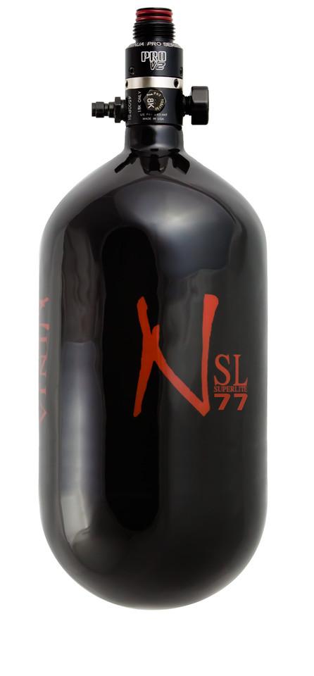 Ninja 77/4500 SL2 HPA Tank w/ ProV2 Regulator - Black/Red